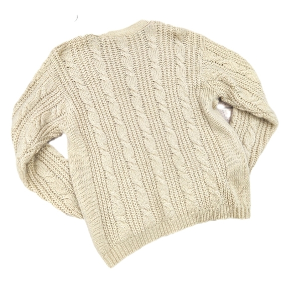 Vintage Geoffrey Alexander Chunky Cottage Mohair Blend Cardigan, Beige Women's L - Picture 7 of 11